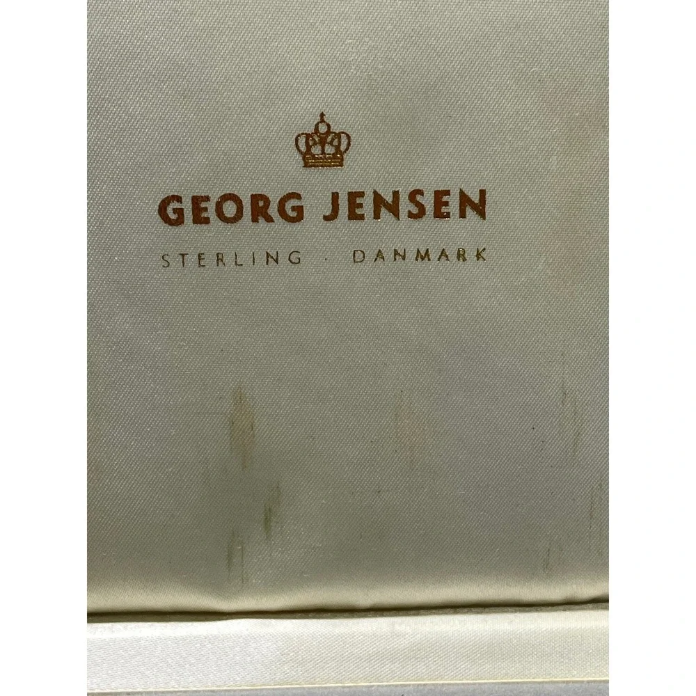 Vintage‎ Georg Jensen Sterling Silver Enamel Harlequin Dessert 7 Forks Denmark
